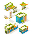 buildings of gas service exterior fuel station vector image