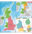 map of north east and west england vector image