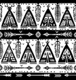 seamless with wigwams arrows and feathers vector image vector image