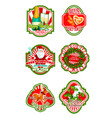 christmas and new year holiday badge design vector image