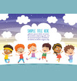 happy kids playing vector image vector image