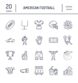 line icons of american football game vector image