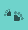 flat icon on background cat tracks vector image vector image