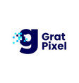 g letter lowercase pixel mark digital 8 bit logo vector image vector image
