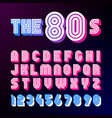 Eighties style retro font 80s font design Vector Image