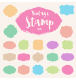 set of pastel colour vintage stamp blank frame vector image