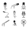 different microphones types icons vector image