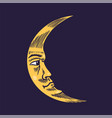 mystical crescent moon astronomy alchemy vector image