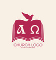 church logo and christian symbols vector image
