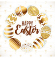 happy easter cute background with eggs vector image