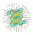 positive poster with ribbon vintage light rays vector image