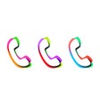 set colorful style icons phone isolated vector image vector image