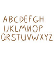 old rope hand drawn alphabet letters from a to t vector image