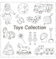 collection of doodles toys vector image vector image