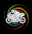 motorcycle racing side view graphic vector image vector image