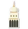a sticker template with mosque building isolated vector image vector image