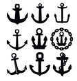 anchor icon set vector image