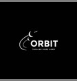 planet moon earth orbit science logo design vector image vector image