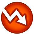 arrow pointing down cut in circle vector image