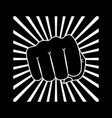 fist punch with starburst print or logo vector image