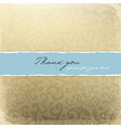 retro golden decorative card with thank you sample vector image vector image