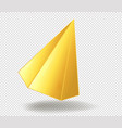golden figure hexagonal pyramid vector image vector image
