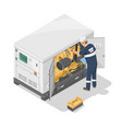 silent power generators station servicing checking vector image vector image