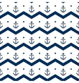 chevron with anchors in blue and white seamless vector image vector image