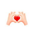 china flag in form of hand heart national flag vector image