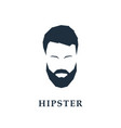 icon of man with mustache and beard hipster vector image