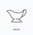 sauce flat line icon outline vector image vector image