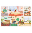 scandinavian hygge house interior set comfortable vector image vector image