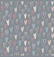 seamless pattern with hand drawn hearts vector image vector image