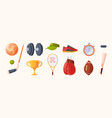 sport equipment healthy active lifestyle items vector image