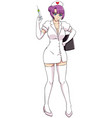 anime nurse on white vector image