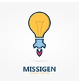 bulb logo with idea concept vector image
