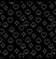 card suits pattern - casino seamless dark vector image