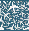 plane seamless pattern aircraft airplane jet vector image