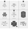 saint patricks day typography design set vector image
