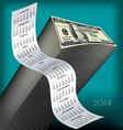 2014 tall wavy calendar money vector image vector image