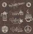 retro coffee shop labels and symbols vector image vector image