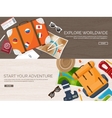 travel and tourism flat style world earth map vector image