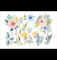 watercolor floral bouquet set - blush vector image