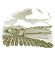 woodcut rural farm house vector image vector image