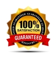 100 satisfaction guaranteed gold label with red vector image