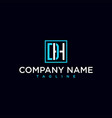 dh or hd luxury initial square logo design vector image vector image