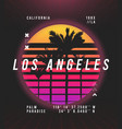 los angeles t-shirt design in retro futuristic vector image vector image