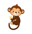 monkey with banana vector image