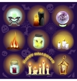 spooky set of objects for halloween vector image vector image