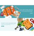 travel and tourism flat style world earth map vector image